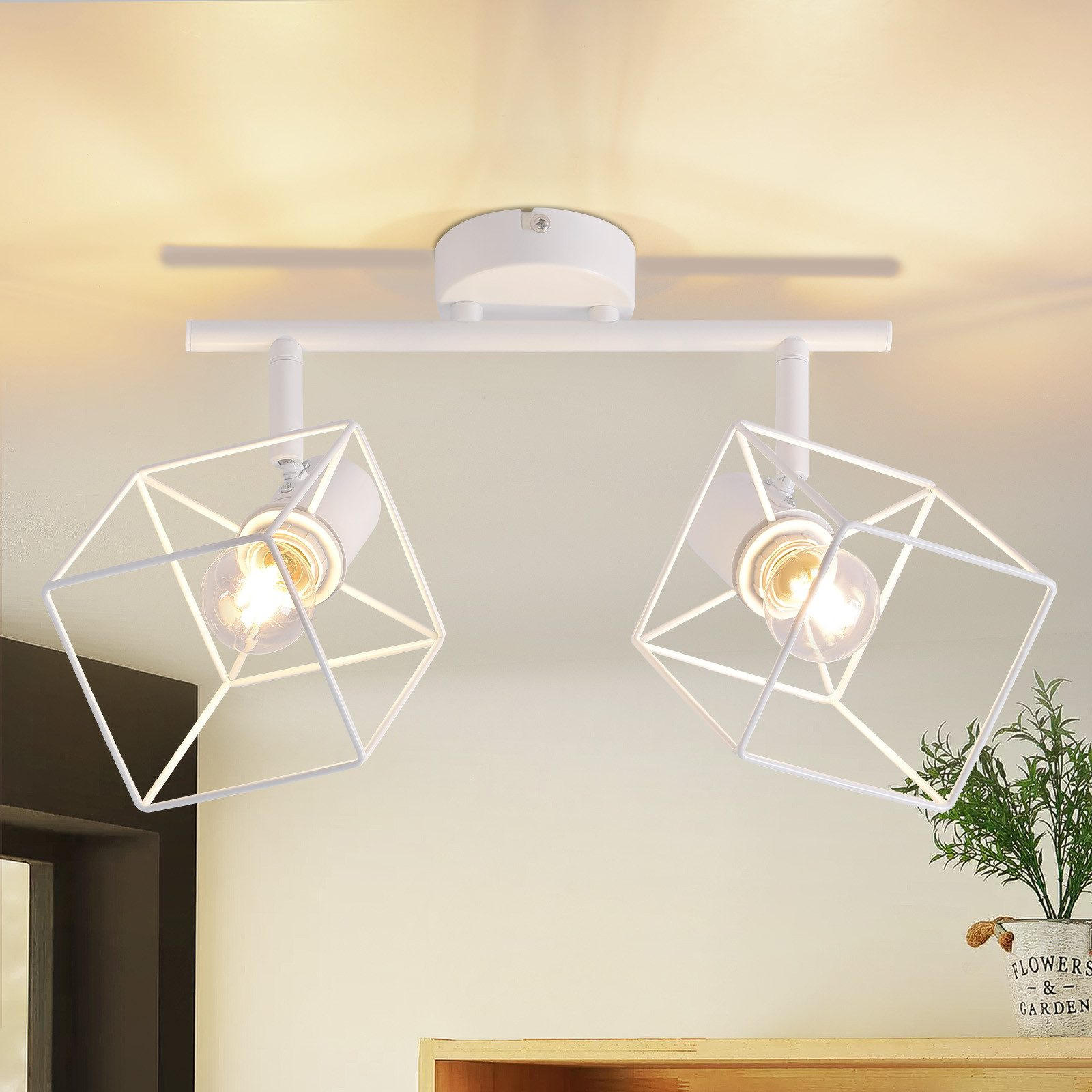 STRAHLER Fürth 2-flammig 26.8/10/17 cm - Weiß, Metall (26.8/10/17cm) - Nettlife