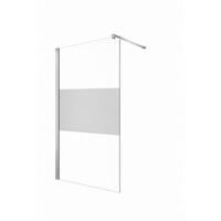 WALK-IN-DUSCHWAND 100 × 200 cm – Teilsatiniertes ESG-Sicherheitsglas – Silber - Silberfarben, Glas (10/100/200cm) -  Glaswerk Westfalen