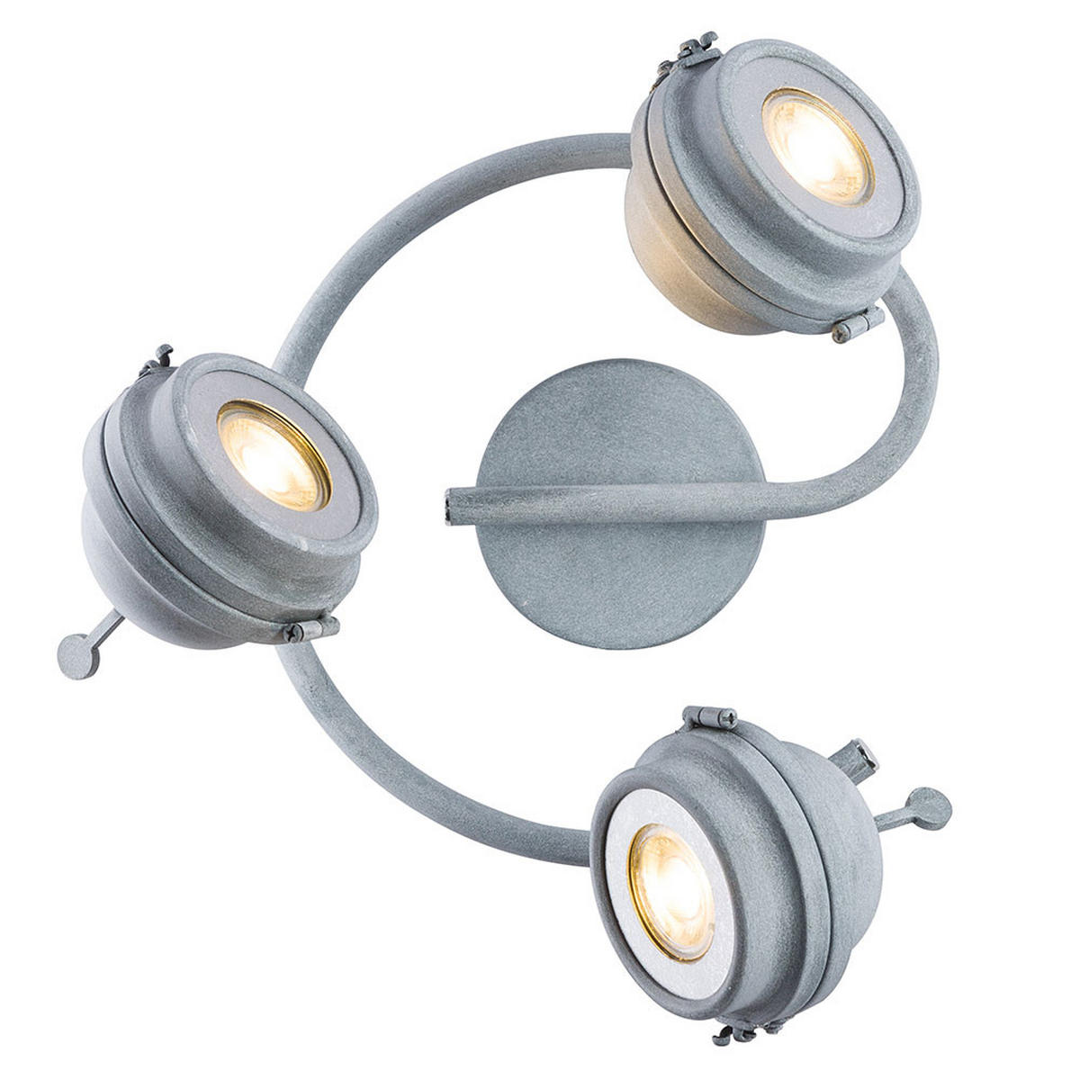 LED DECKENLEUCHTE Metall Grau Antik - Grau, Metall (34/34/16cm) - Globo Lighting