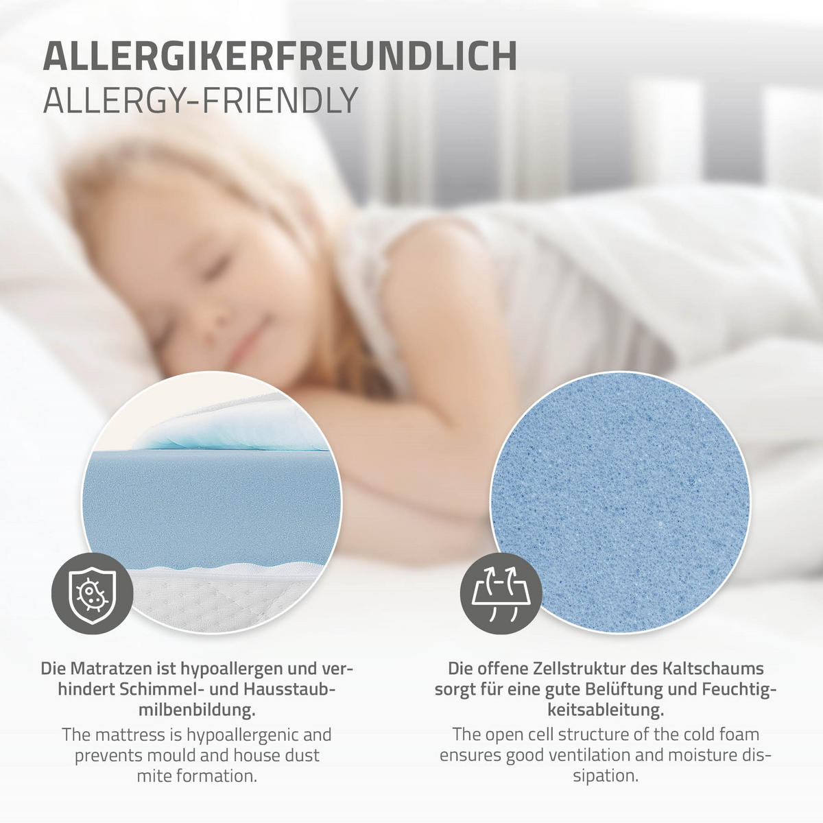 KINDERBETT mit Dach und Matratze 80x160 cm Hellgrau - Hellgrau, Holz (80/160cm) - ML-DESIGN
