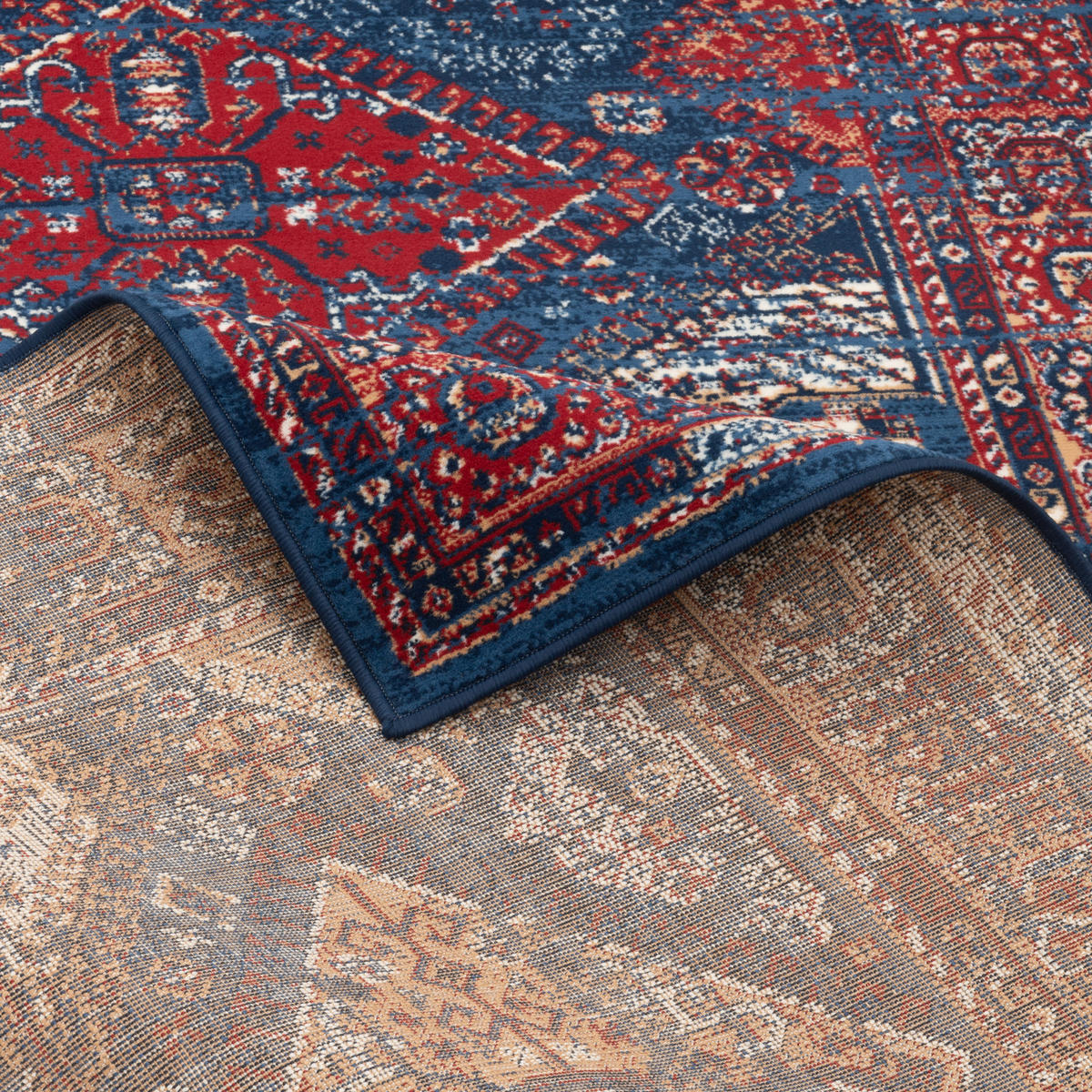 DESIGNER TEPPICH POP-VINTAGE ORIENT BORDÜRE - Blau, Textil (200/300cm) - Pergamon