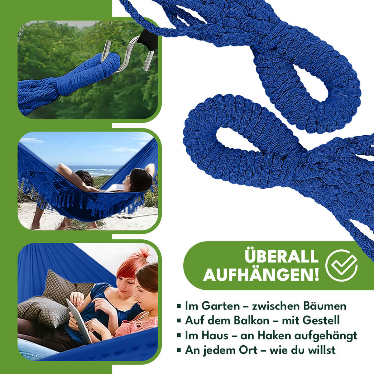 HÄNGEMATTE Blau - Blau, Textil (150/40/270cm) - KRUMAD