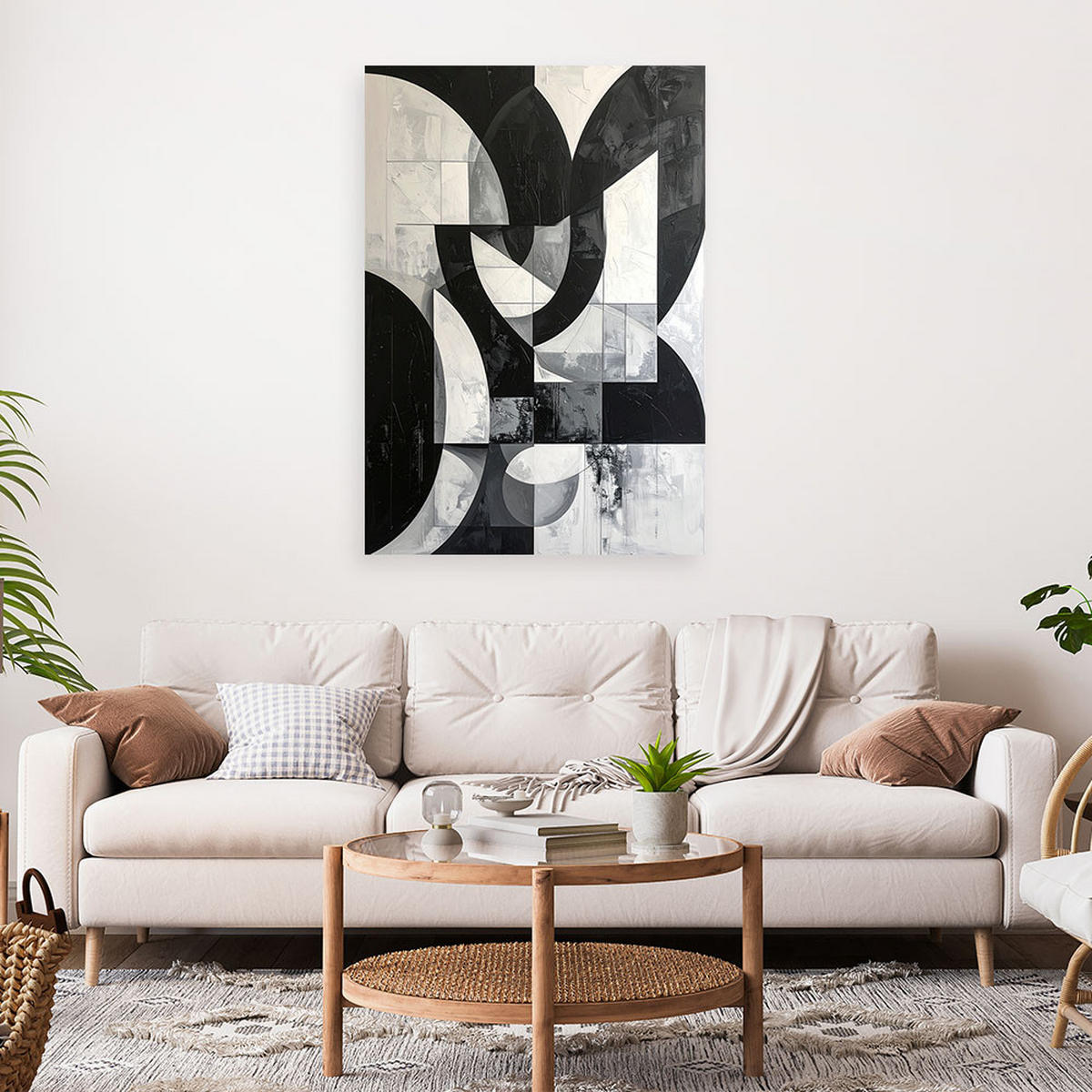 LEINWANDBILD 3D und geometrisch 80x120cm - Schwarz, Textil (80/120cm) - Feeby