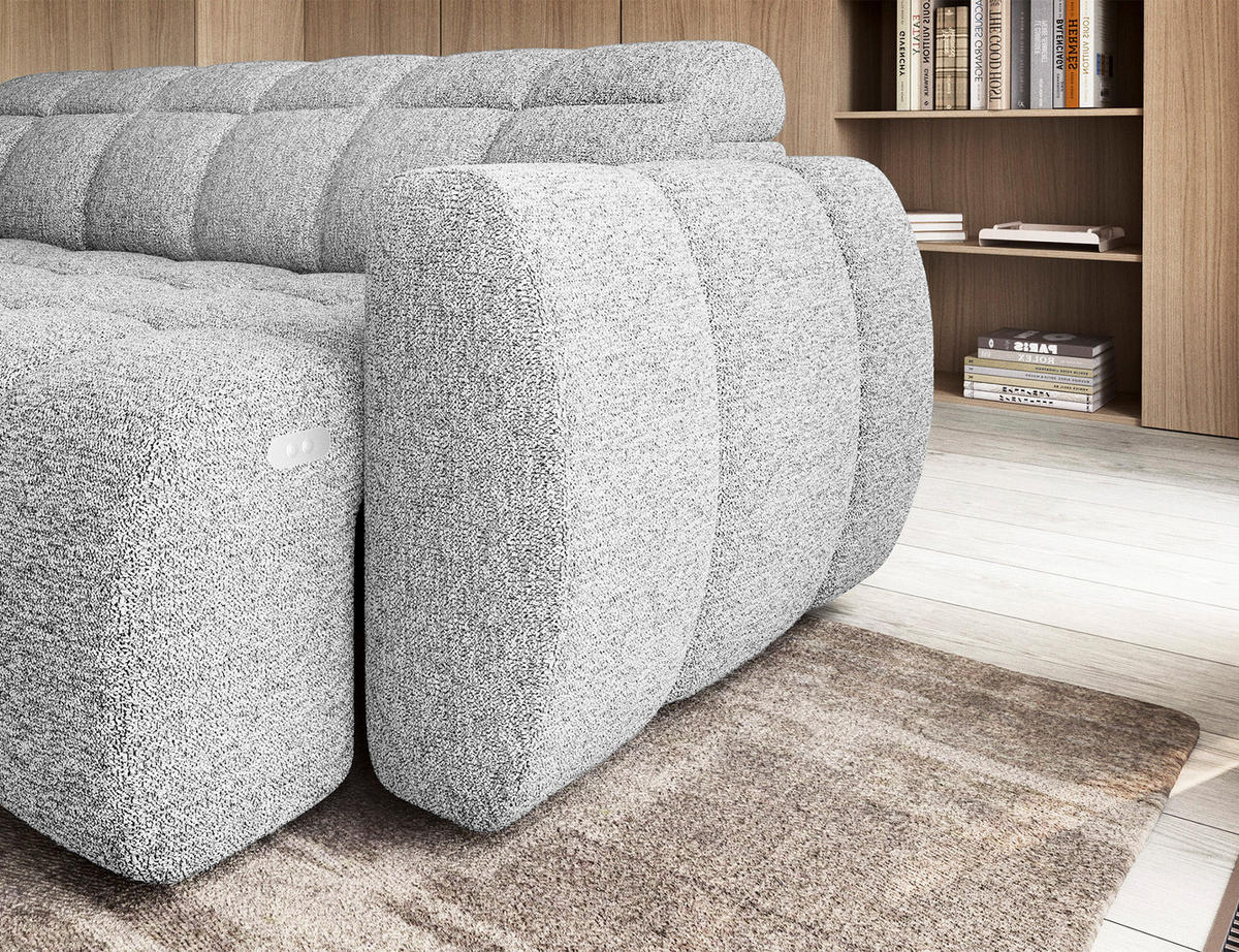 ECKSOFA Eagle L - Weiß (Coralline 01) - Weiß, Holzwerkstoff (258/208cm) - Möblo