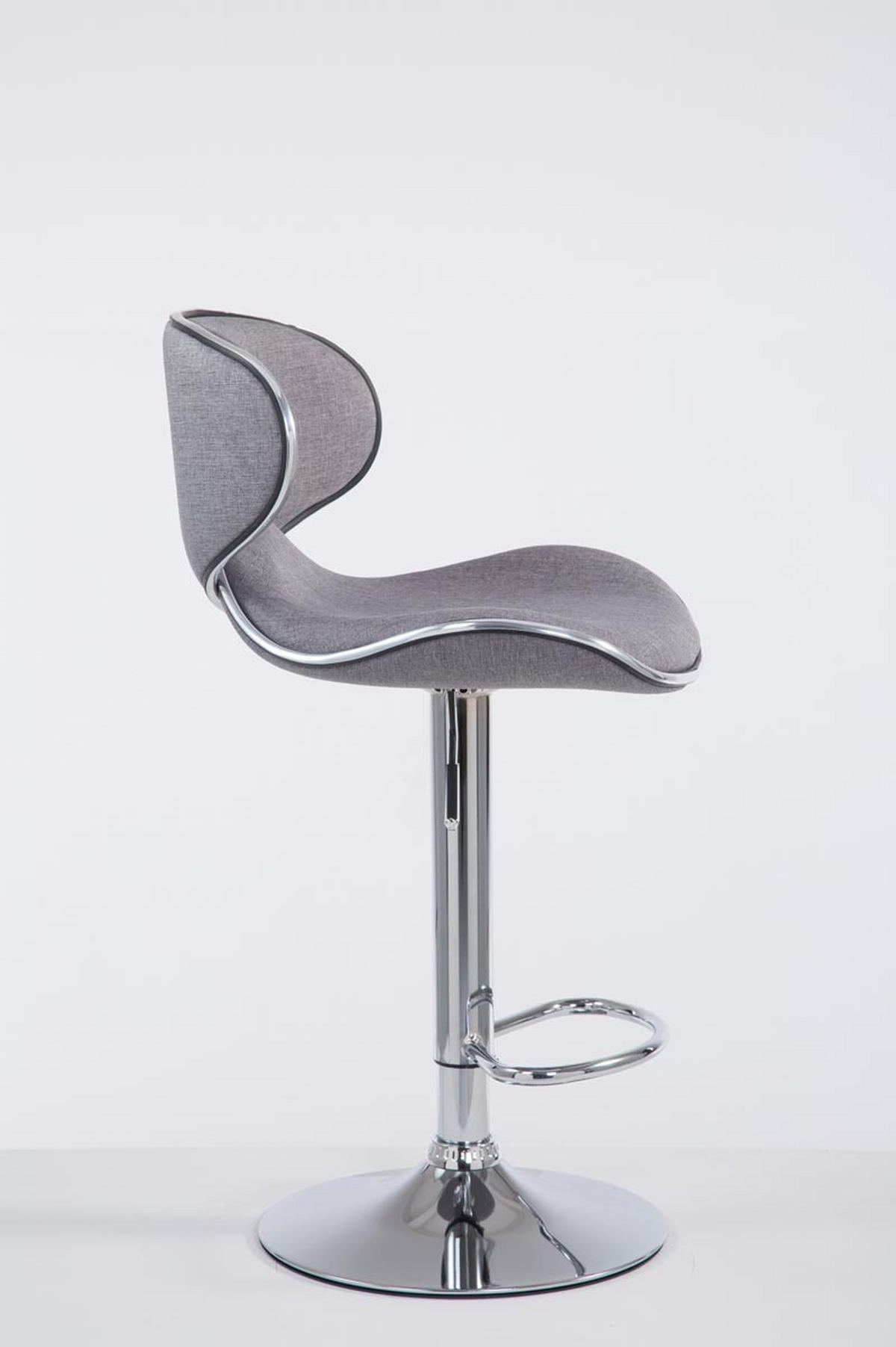 BARHOCKER Stoff hellgrau - Chromfarben/Hellgrau, Textil/Metall (46/88/49cm) - CLP