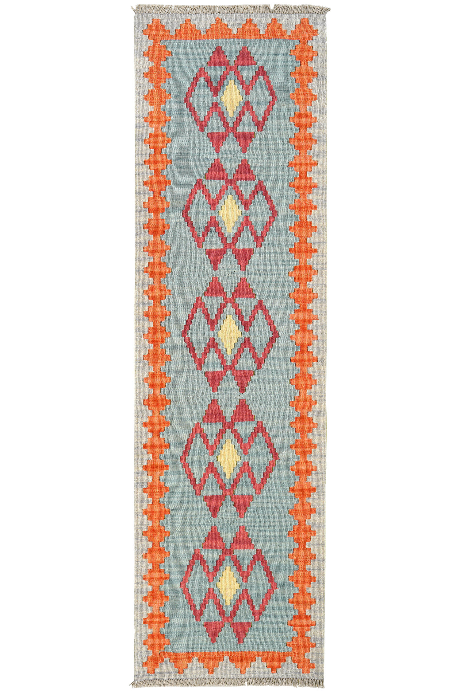 HANDWEBTEPPICH Kelim Gashgai Blau 197/57 cm Schurwolle - Blau, Textil (57/197cm) - Looma