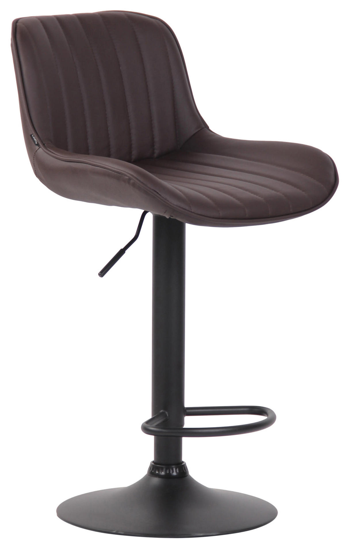 BARHOCKER 2er Set Lentos Kunstleder schwarz braun - Schwarz/Braun, Kunststoff/Metall (50/108/50cm) - TPFLiving