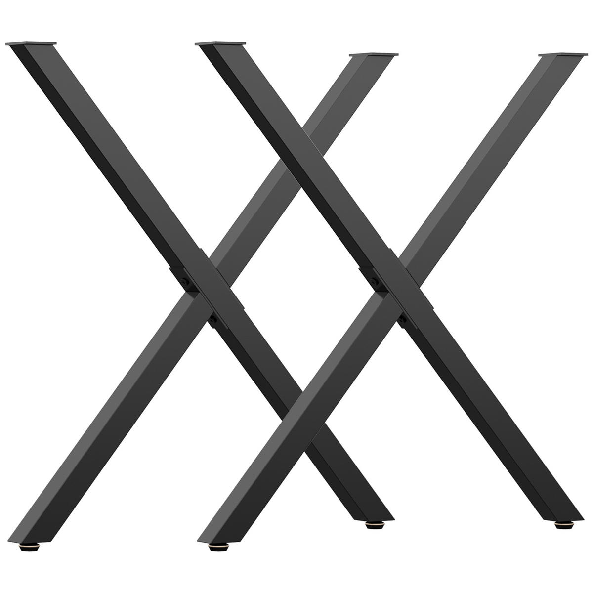 TISCHBEINE DE-18149 X-Form, industrieller Stil Schwarz - Schwarz, Metall (8/72/70cm) - ComfortXL