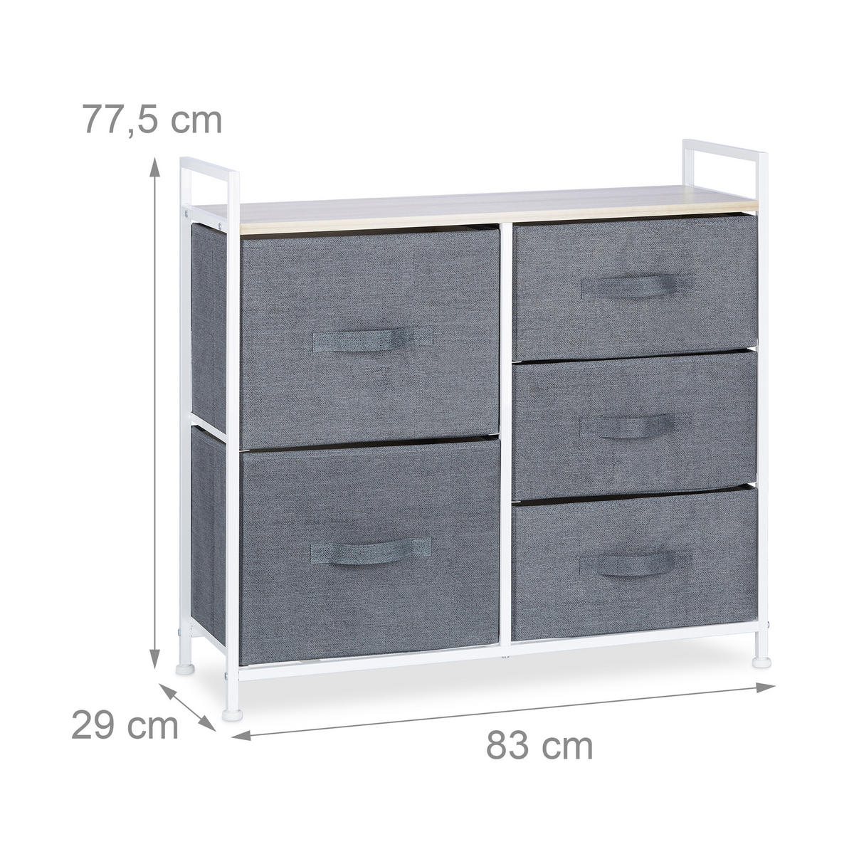 REGALSYSTEM - Grau, Holzwerkstoff/Textil (83/77.5/29cm) - Relaxdays