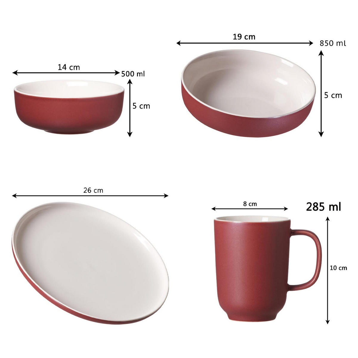 KOMBISERVICE Jasper beere 16er Set - Beere, Keramik (1/1/1cm) - Ritzenhoff Breker