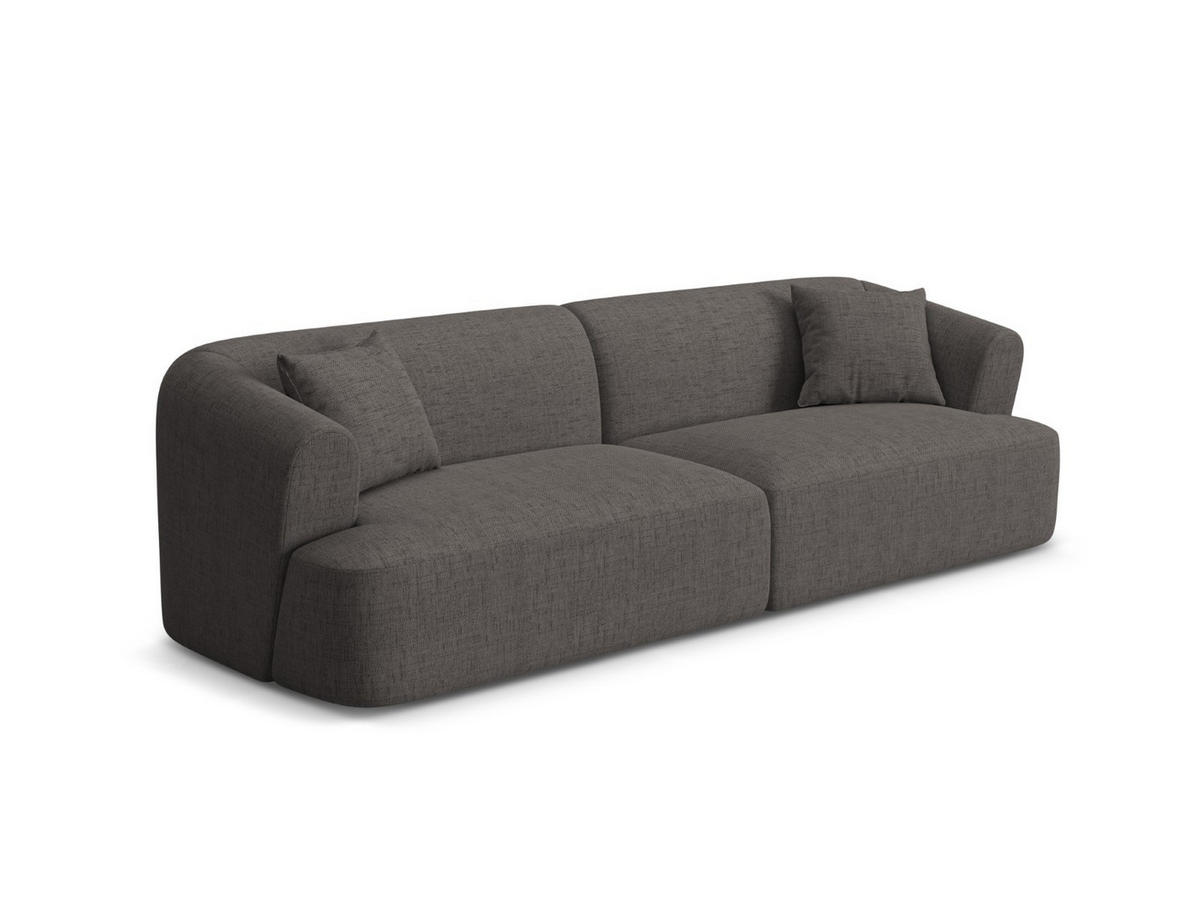MODULARES-SOFA Campi aus strukturiertem Stoff grau 4 Sitzplätze - Grau, Textil (90/70/255cm) - Cosmopolitan Design