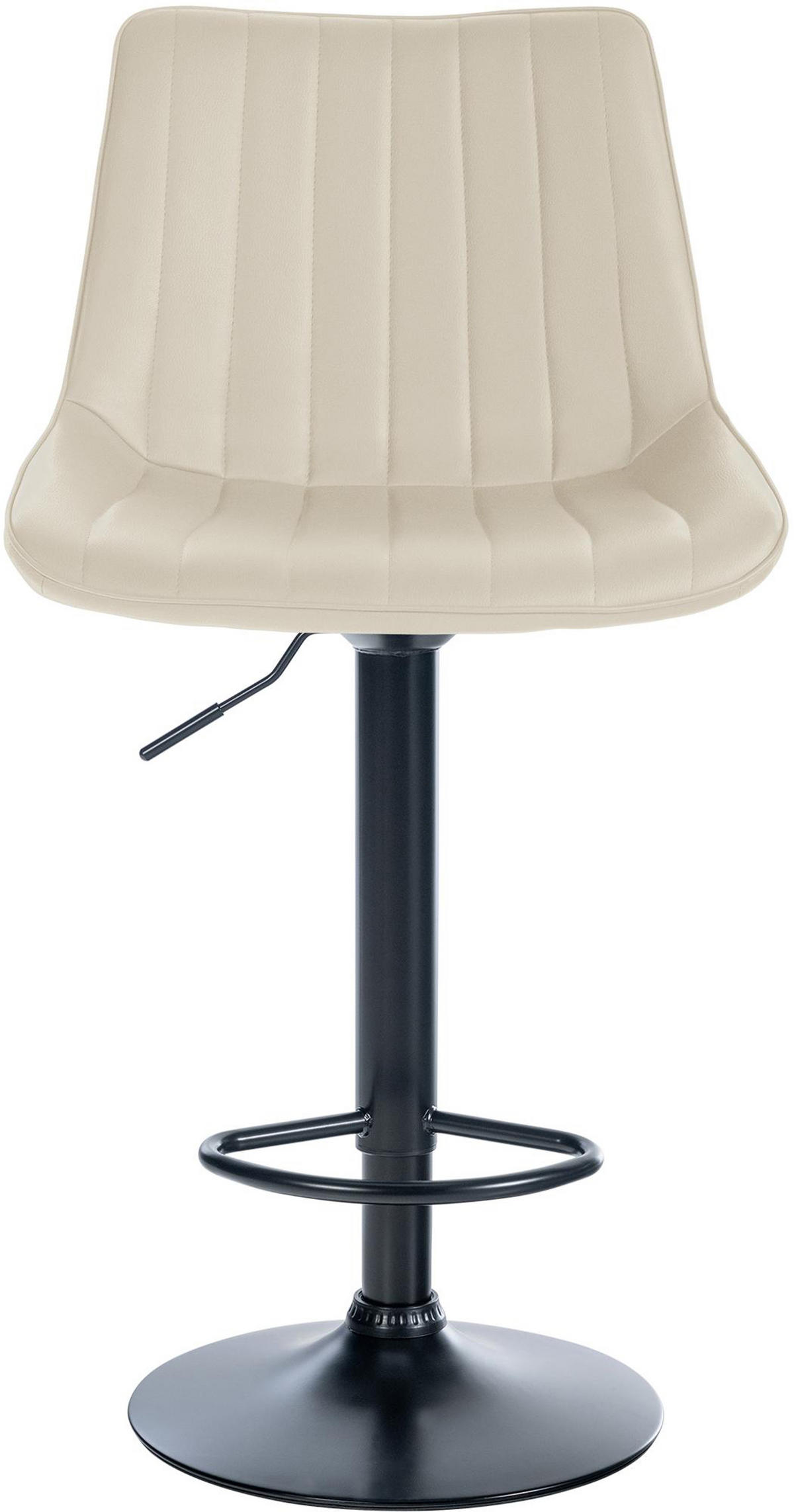 BARHOCKER 2er Set Tolor Kunstleder schwarz creme - Creme/Schwarz, Kunststoff/Metall (49.5/112/50cm) - TPFLiving