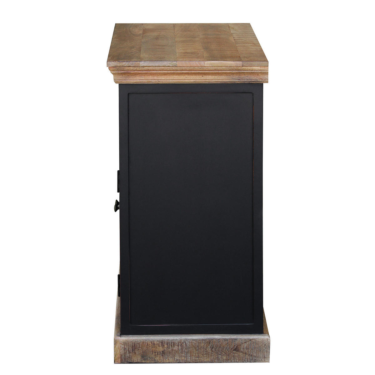 SCHUHKOMMODE - Mango massiv - Schwarz, Holz (80/90/45cm) - home24