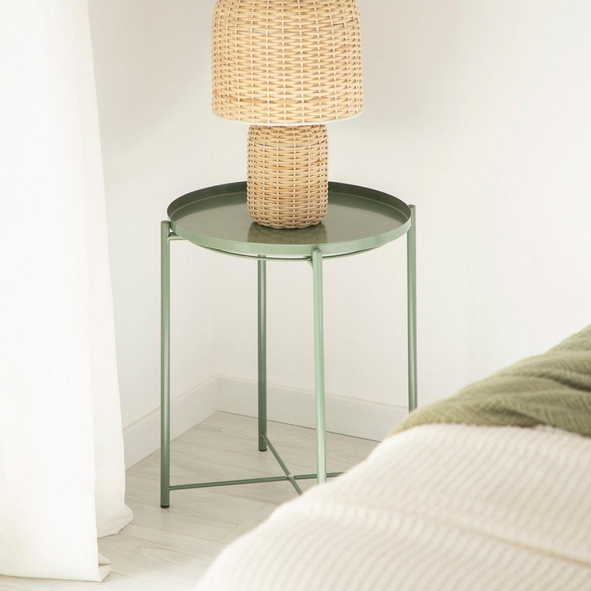 BEISTELLTISCH Maika Grün 42 cm x 52 cm 2er-Set - Grün, Metall (42/42/52cm) - Klast Home