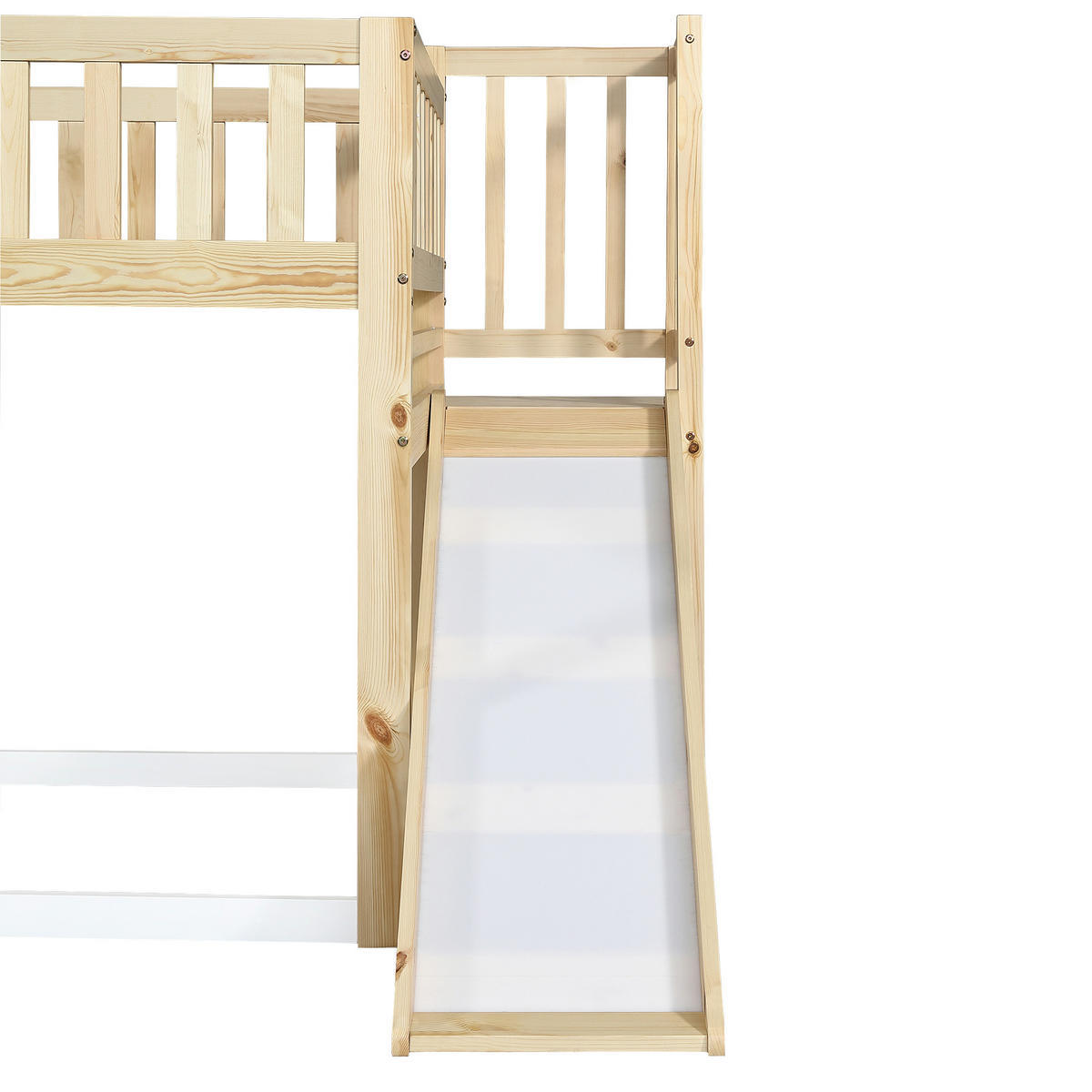 ETAGENBETT mit Rutsche 90x200 cm Natur Weiß - Braun, Holz (90/200cm) - Meubliv