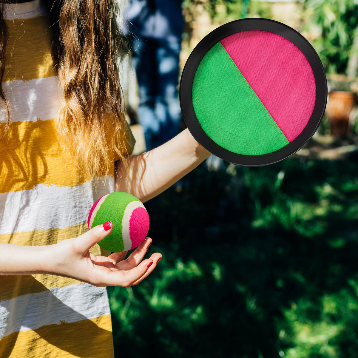 KLETTBALLSPIEL-SET - Multicolor, Kunststoff (20.5/20.5cm) - Relaxdays