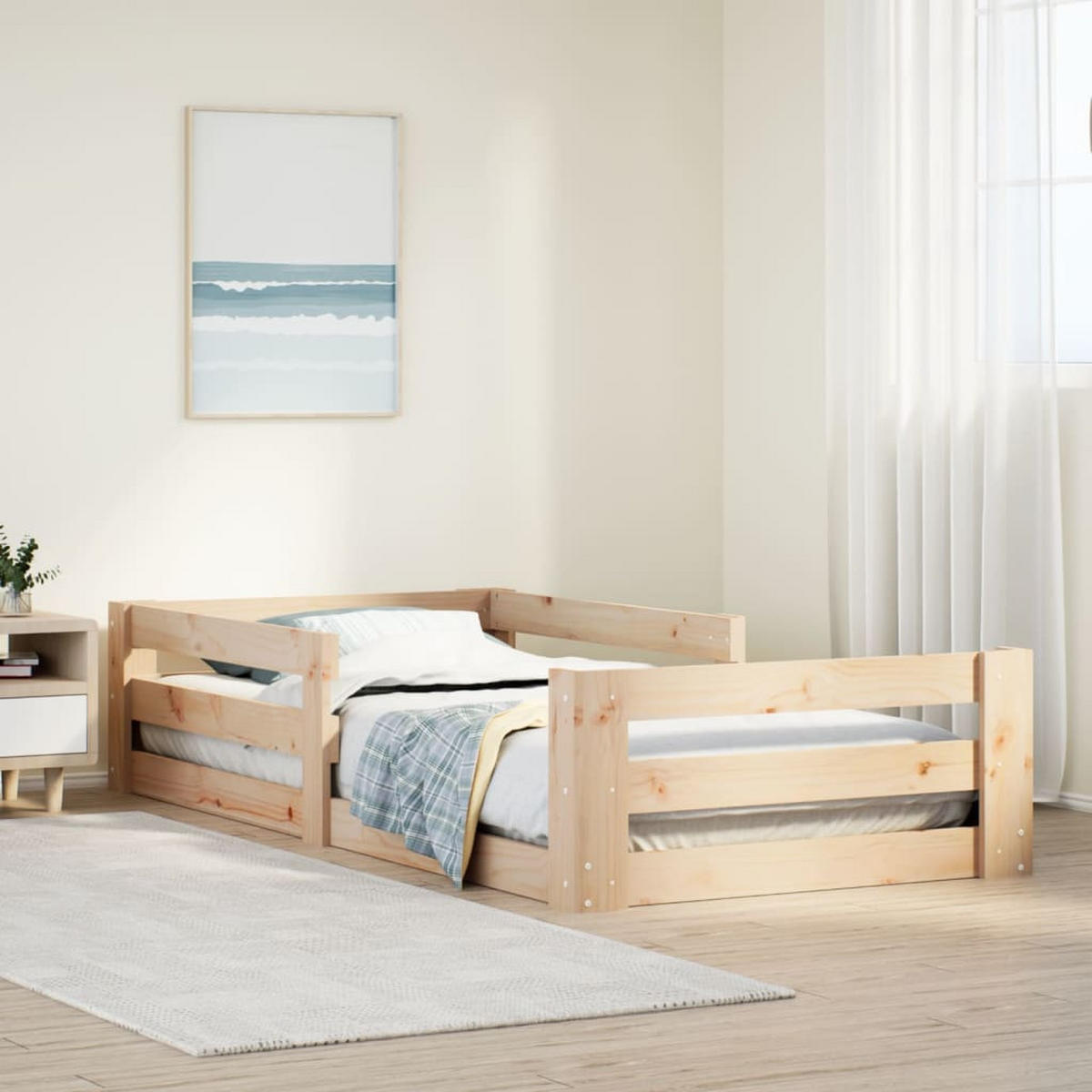 MASSIVHOLZBETT Ohne Matratze 70/140 Cm Kiefernholz - Braun, Holz (70/140cm) - vidaXL
