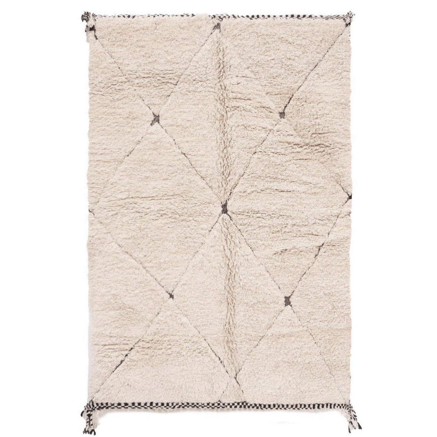 BERBERTEPPICH aus Marokko aus reiner Wolle 140x 200 cm - Beige, Naturmaterialien (140/200cm) - AFK Living