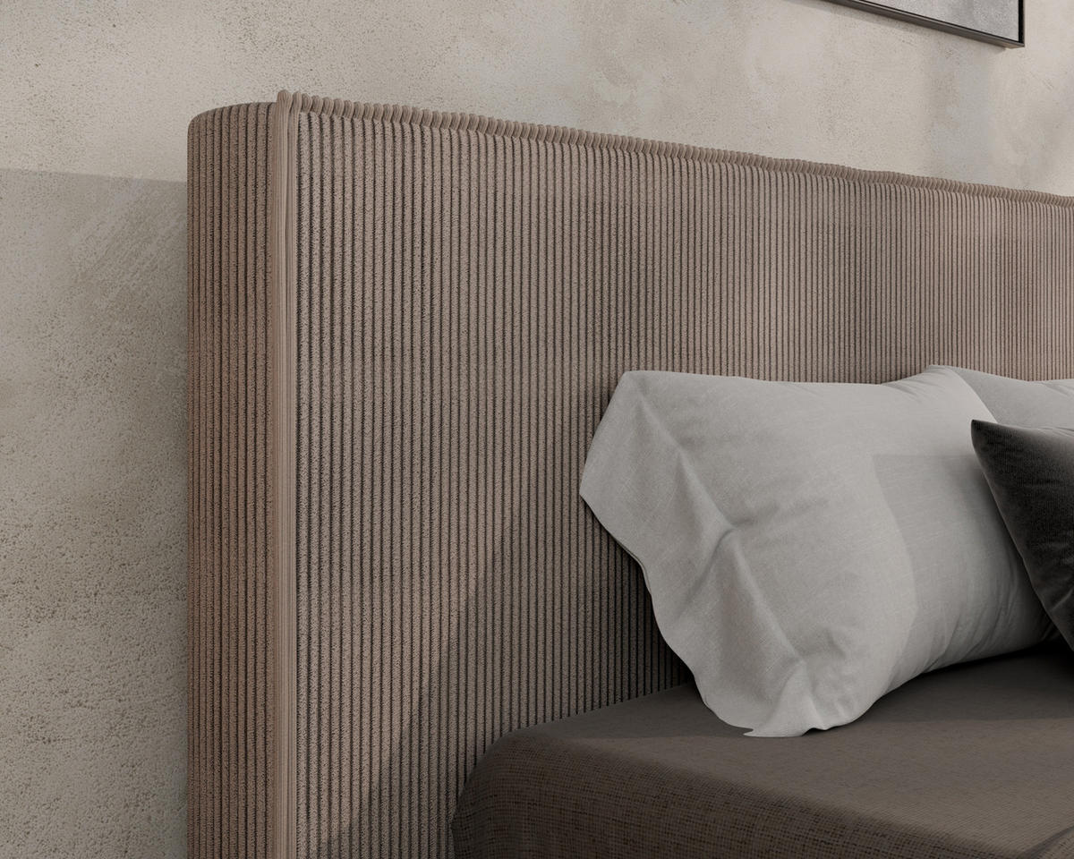 POLSTERBETT SANA 160x200cm Elegantes Polsterbett für modernen Wohnstil , ohne matratze, cappuccino - Cappuccino, Holz (160/200cm) - Homesy