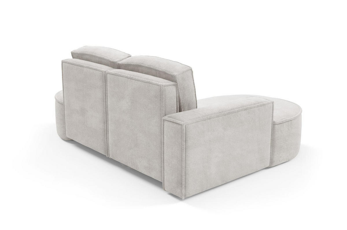 ECKSOFA Flow Weiß, mit Kissen in Curio Stoff, linke seite - Weiß, Holzwerkstoff/Textil (210/157cm) - Bettso