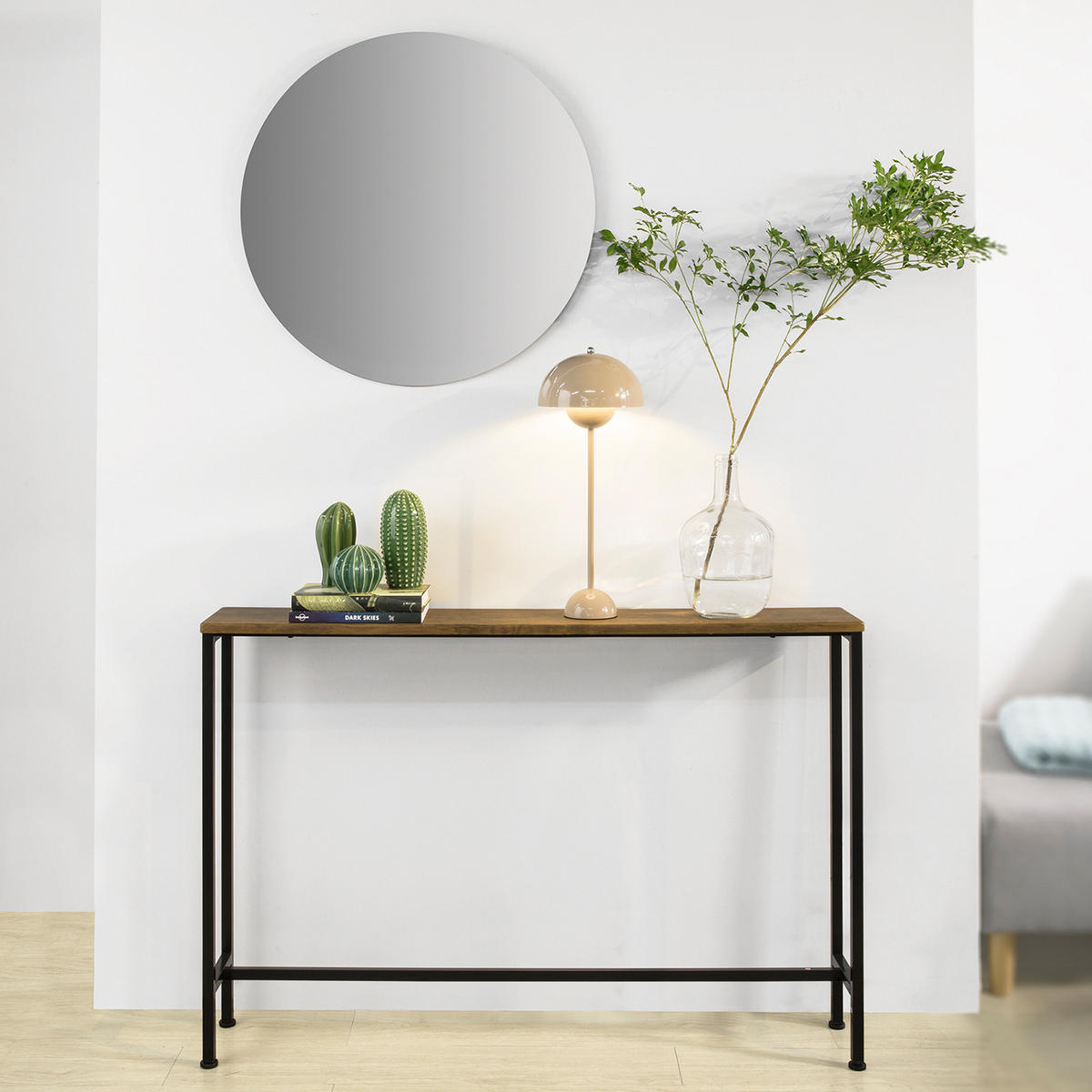 KONSOLENTISCH Vintage - Braun, Holzwerkstoff/Metall (20/120/80cm) - SoBuy