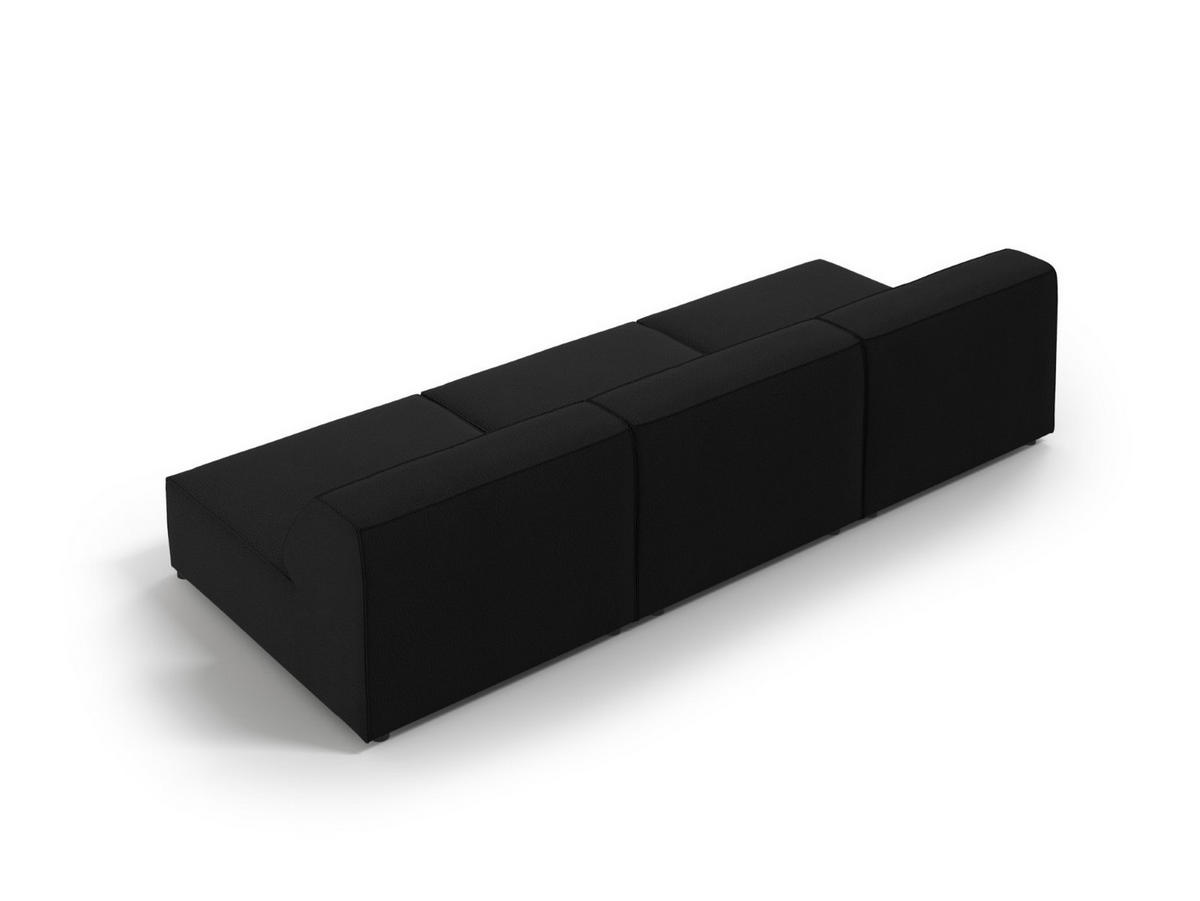 SOFA Jodie aus strukturiertem Stoff schwarz 3 Sitzplätze - Schwarz, Textil (102/70/240cm) - Micadoni