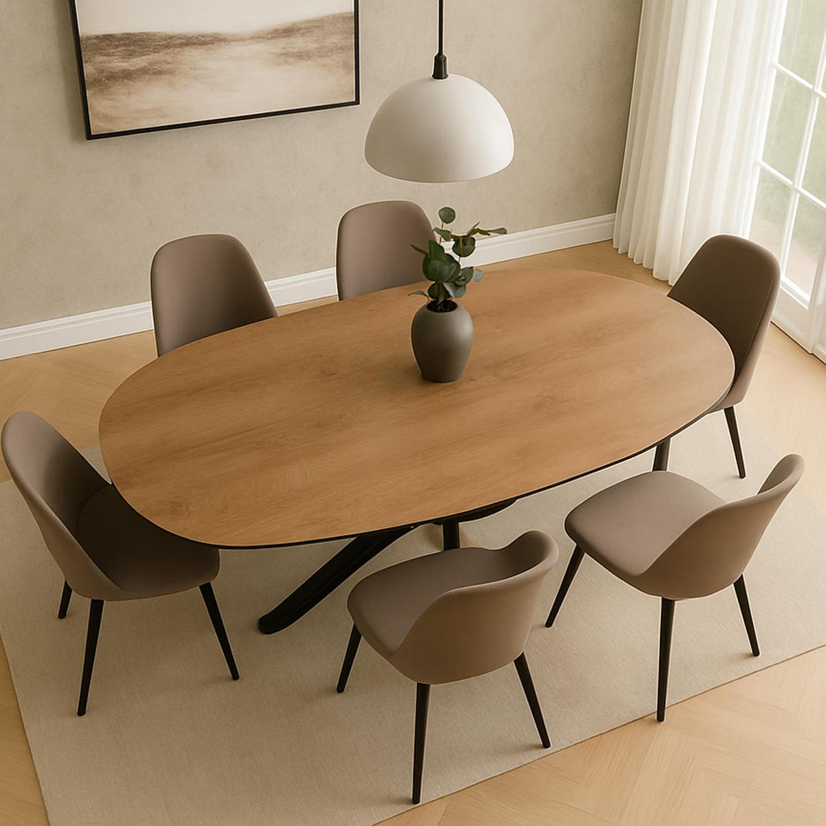 ESSZIMMERTISCH oval Walnuss Dekor - Walnussfarben, Holzwerkstoff (100/200/77cm) - MCW