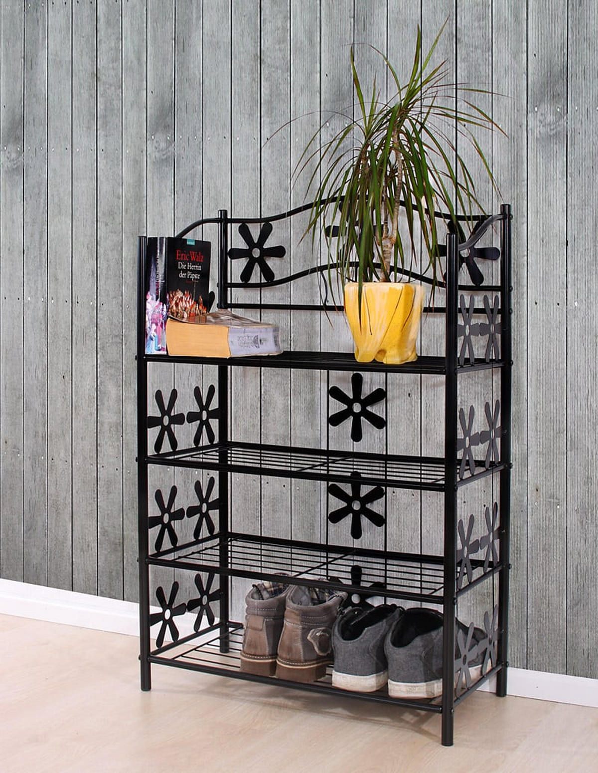 SCHUHREGAL Schwarz - Schwarz, Metall (60/90/30cm) - MCW