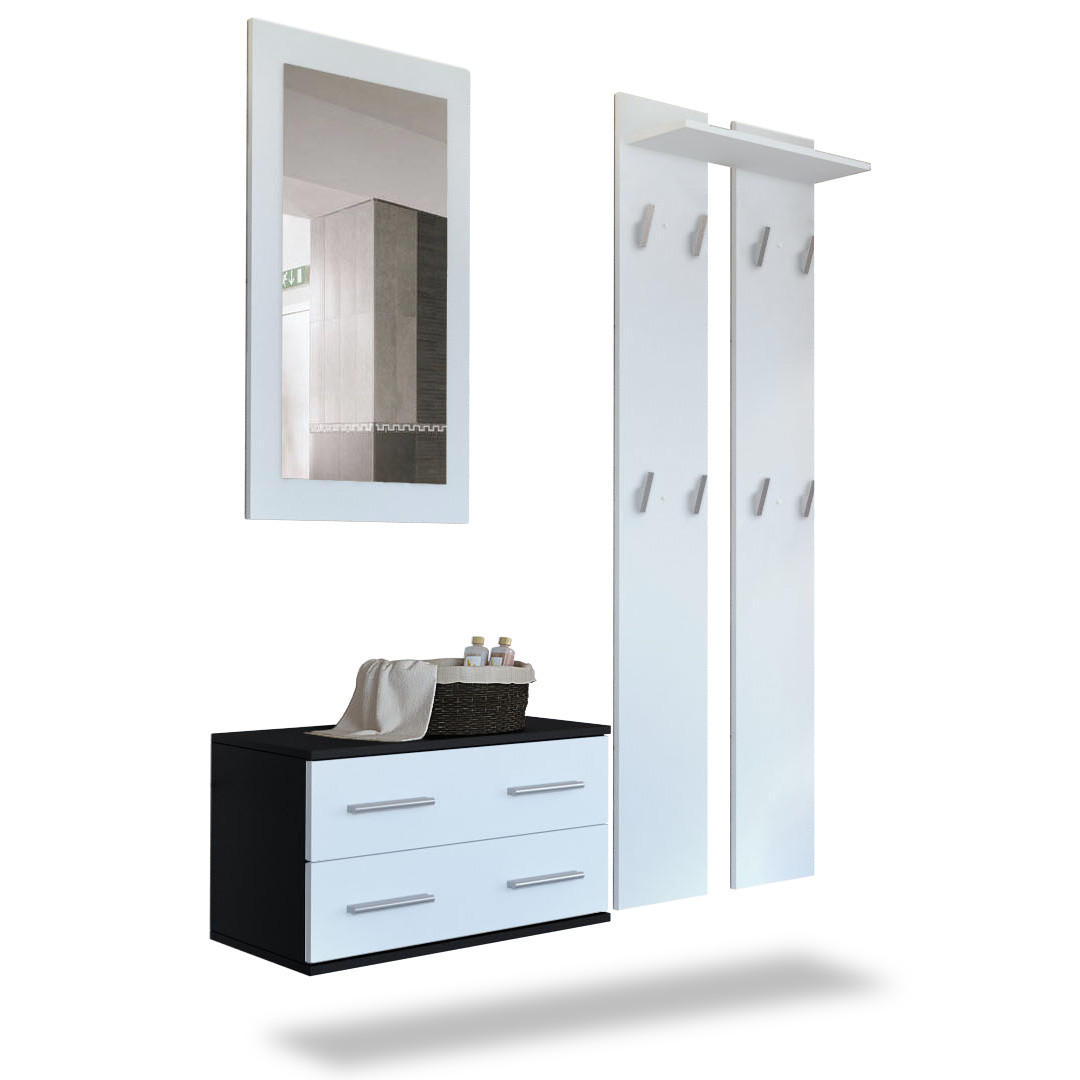 GARDEROBE Kioto Front in Weiß matt - Weiß, Holzwerkstoff (170/200/35cm) - Vladon