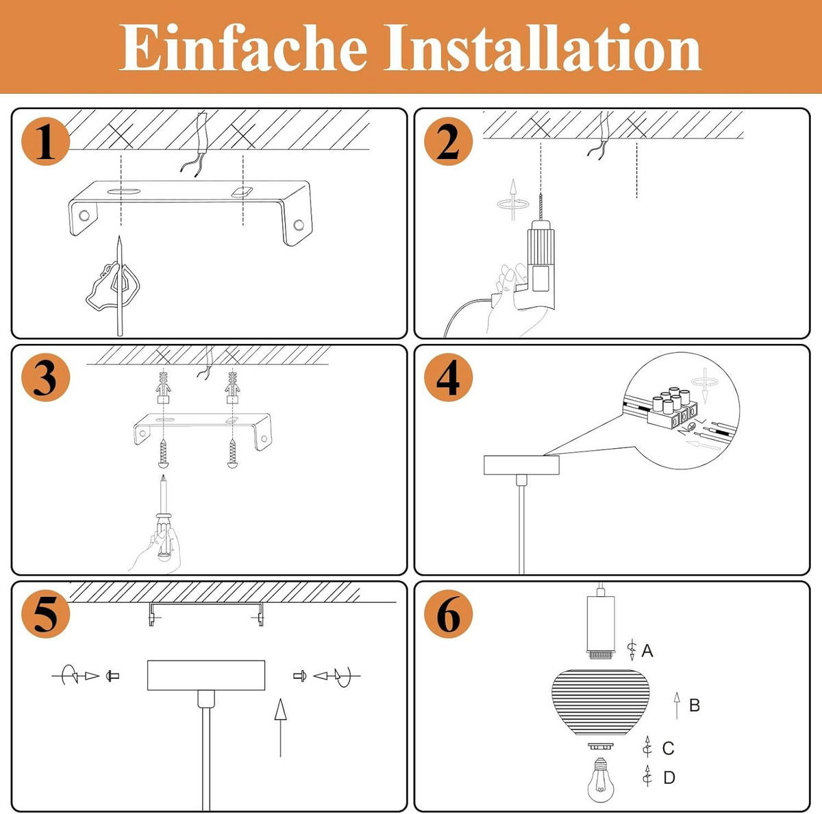 PENDELLEUCHTE BAMBERG Ⅲ 18/10/120 cm - Schwarz, Metall (18/10/120cm) - Nettlife