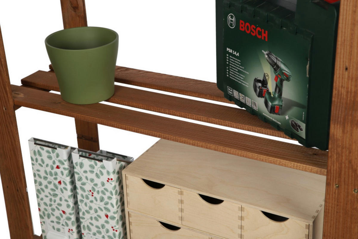 HOLZREGAL PINEPEAK 90x80x38cm 3 Fachboden 1,2cm dickes Kiefernholz Braun - Braun, Holz (80/90/38cm) - PROREGAL