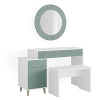 SCHMINKTISCH Arles Grün 120 cm mit Bank - Weiß/Grün, Holzwerkstoff (120/77.2/40cm) - Vicco