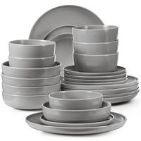 KOMBISERVICE VICTO 6 Personen 24-tlg - Grau, Keramik (27/2/27cm) - KONSIMO®