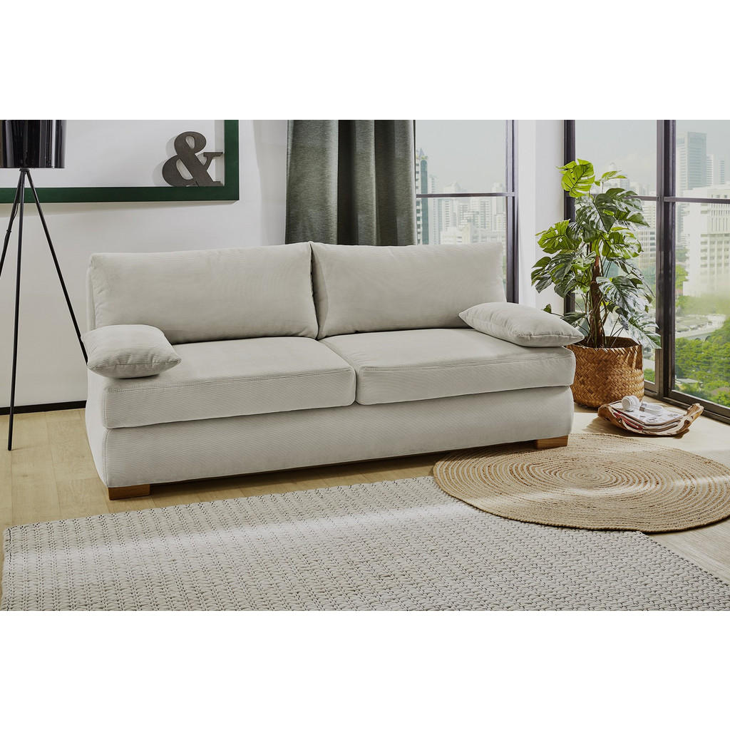 Thumbnail - luma-home Dauer-Schlafsofa, Beige, Textil, 2-Sitzer, Füllung: Polyurethan (Pur), einzeln stellbar,Rechteckig, 201x88x110...