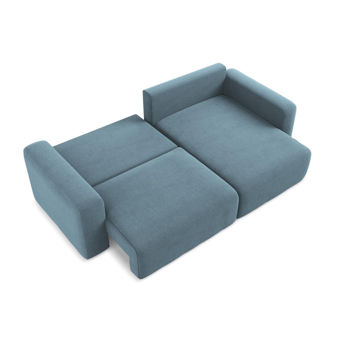 ECKSOFA mit Schlaffunktion rechts Strukturstoff Stoff Blau - Blau/Schwarz, Kunststoff/Textil (244/149cm) - LaMiaSofa