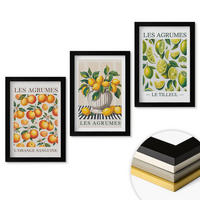 WANDBILDER 3er-Set - 20x30 cm Schwarzer Rahmen - Zitrusfrüchte in farbenfrohen Varianten - Schwarz, Kunststoff (20/30cm) - ArtPrintCave