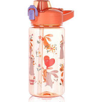 KINDER-TRINKFLASCHE mit Strohhalm 600 ml Blau Seestern - Multicolor, Kunststoff (7.7/7.7cm)
