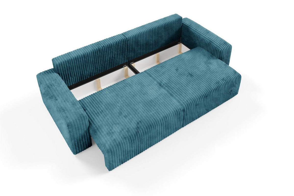 SCHLAFSOFA Natalia - Blau, Holzwerkstoff/Textil (252/85/105cm) - Fun Möbel