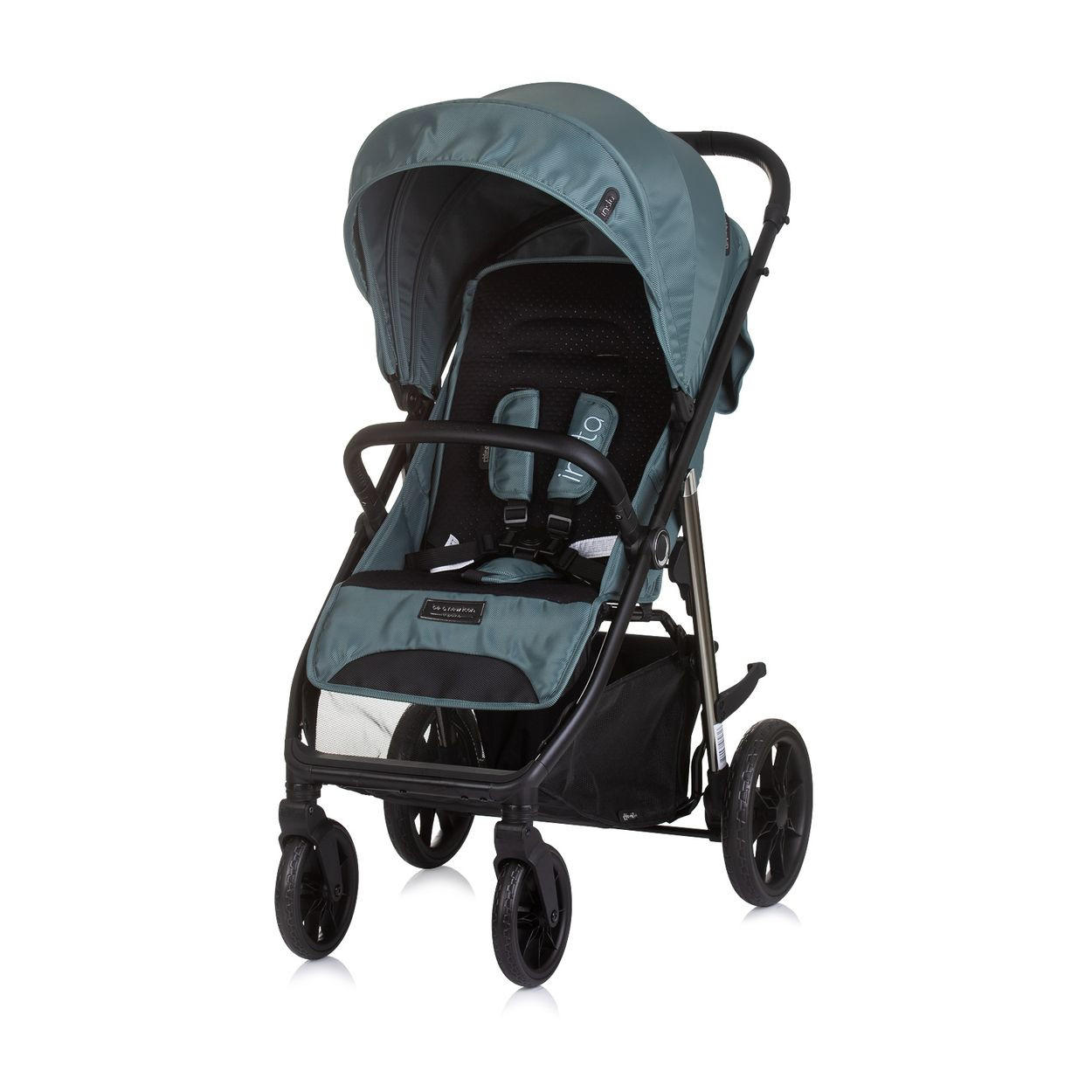 KINDERWAGEN Insta grün Fußabdeckung, Federung, Korb, Gurt, klappbar - Grün, Metall (87/53/105cm) - Chipolino