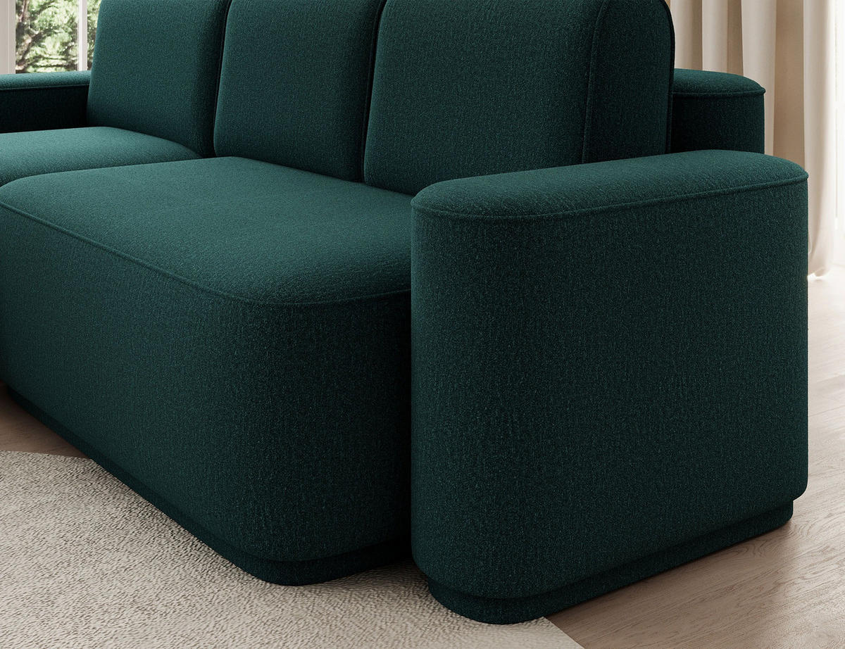ECKSOFA RUMA - Dunkelgrün (Enjoy 35) - Dunkelgrün, Holzwerkstoff (285/180cm) - Möblo