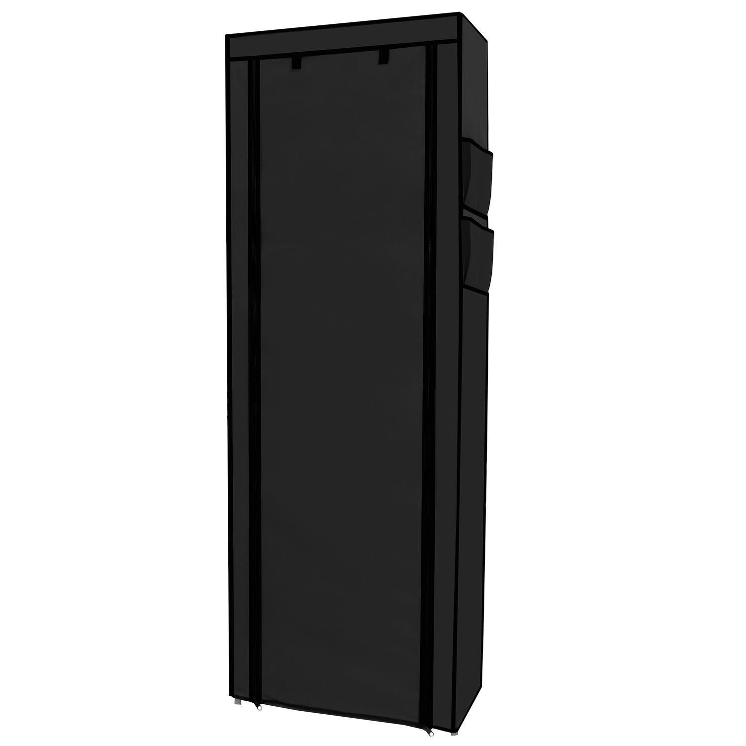SCHUHSCHRANK Faltbar (Schwarz) - Schwarz, Textil (28/170/58cm) - Intirilife