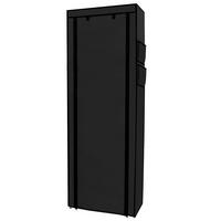SCHUHSCHRANK Faltbar (Schwarz) - Schwarz, Textil (28/170/58cm) - Intirilife