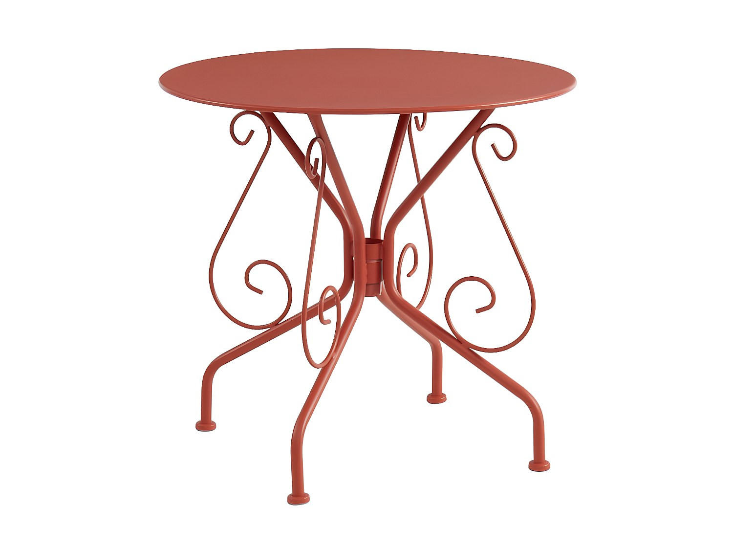 GARTENTISCH - 4 -Sitzer - Metall - terracotta - GUERMANTES - Braun, Metall (80/80/71cm) - Vente-Unique