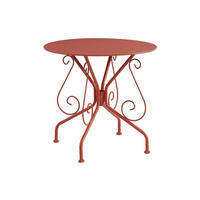 GARTENTISCH - 4 -Sitzer - Metall - terracotta - GUERMANTES - Braun, Metall (80/80/71cm) - Vente-Unique