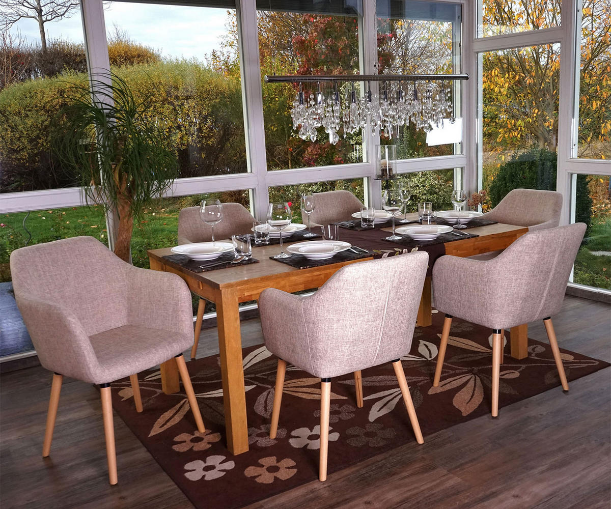 ESSZIMMERSTUHL Beige, Grau 6er-Set - Beige/Grau, Textil (58/88/64cm) - MCW