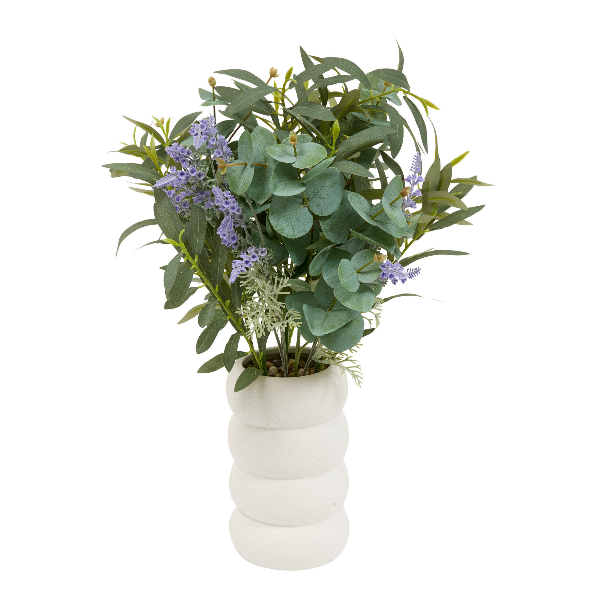 ZUSAMMENSETZUNG aus Eukalyptus und Lavendel Uda 34,8/34,8/66 cm - Weiß, Keramik (66cm) - Atmosphera Createur d´interieur