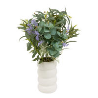 ZUSAMMENSETZUNG aus Eukalyptus und Lavendel Uda 34,8/34,8/66 cm - Weiß, Keramik (66cm) - Atmosphera Createur d´interieur
