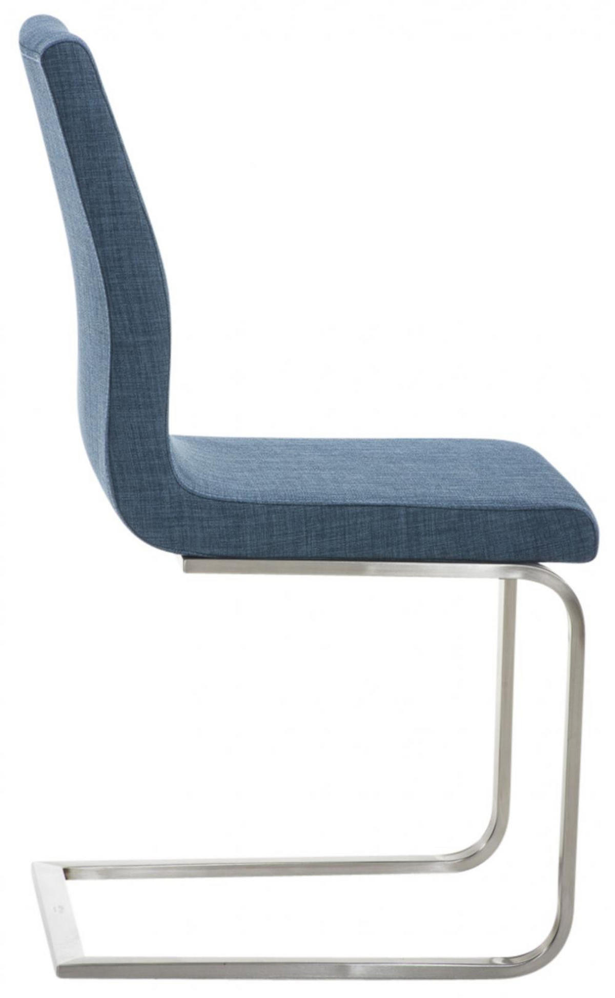 SCHWINGSTUHL 2er Set Stoff Blau - Blau/Edelstahlfarben, Textil/Metall (40/90/50cm) - CLP