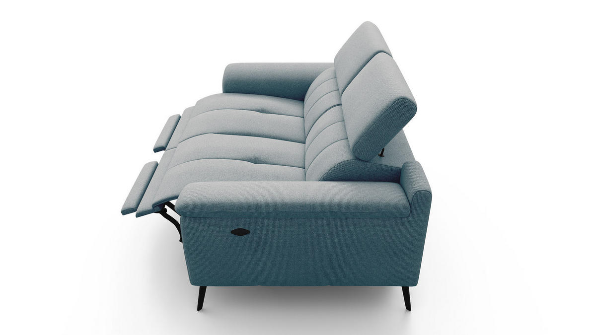 RELAXSOFA FIERO 2-Sitzer mit 2 Relaxfunktionen, mintgrün - Schwarz/Mintgrün, Holzwerkstoff/Textil (170/82/103cm) - Courtois Laville