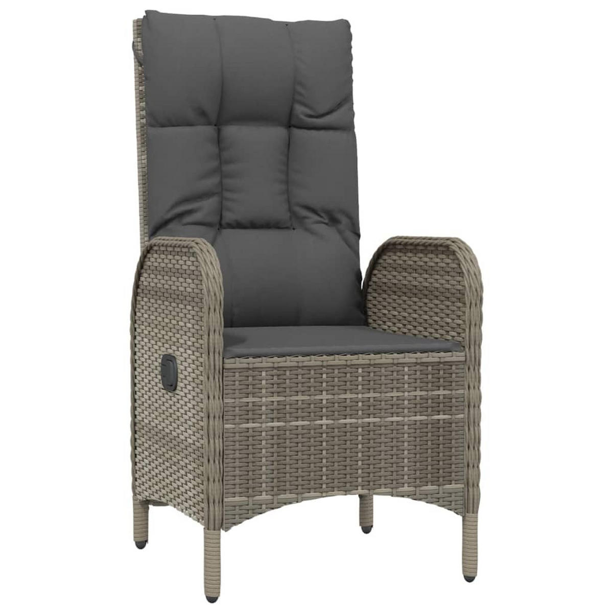 GARTEN-ESSGRUPPE 3-TLG. Mit Kissen Grau Poly Rattan - Grau, Kunststoff - vidaXL